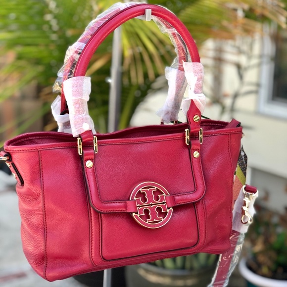 Tory Burch Amanda Mini Satchel in Auburn NWT - Picture 4 of 13
